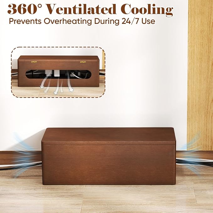 Delamu Wooden Cable Management Box - Image 3