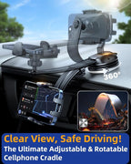 YRU Cell Phone Automobile Cradles Dashboard Windshield Pickup Truck Phone Mount - Image 6