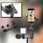 3 Port Cold Shoe Mount Plate for Camera LED Monitor Microphone etc., Aluminum - Image 3