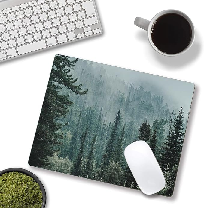 Mouse Pad, Mist Forest Mouse Pad, Washable Square Cloth Mousepad - Image 4