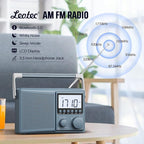 LEOTEC AM FM Radio with Bluetooth, Portable Radio Strong Reception, Plug in Wall - Image 2