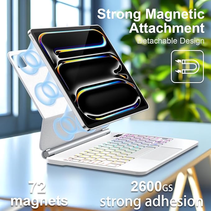 for iPad Pro 13 Inch Case with Keyboard，Magic-Style Magnetic – 7 Colors - Image 3