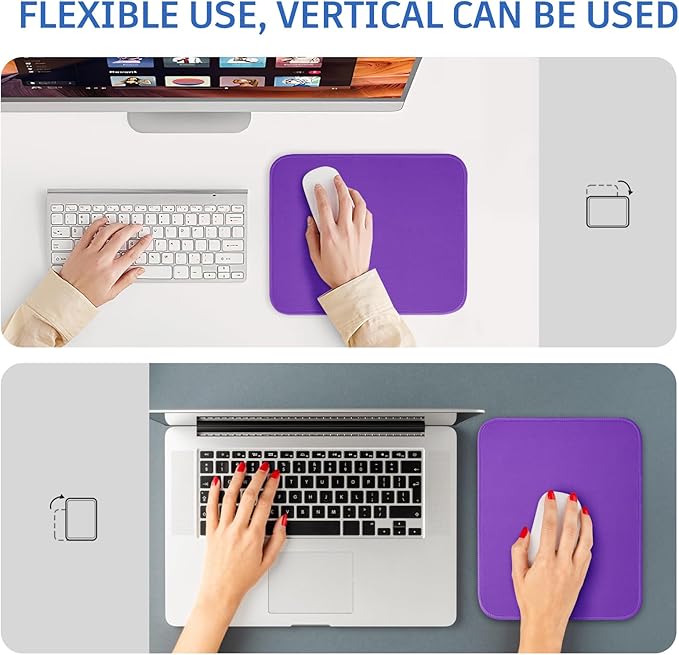 Purple Mouse Pad, Nice and Cute Mouse Pad, Splash-Proof Textured 10.2 x 8.2Inch - Image 2