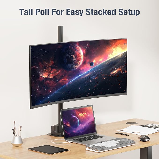 AVLT Single 40 Inch Monitor Arm Pole Top Mount - Image 8