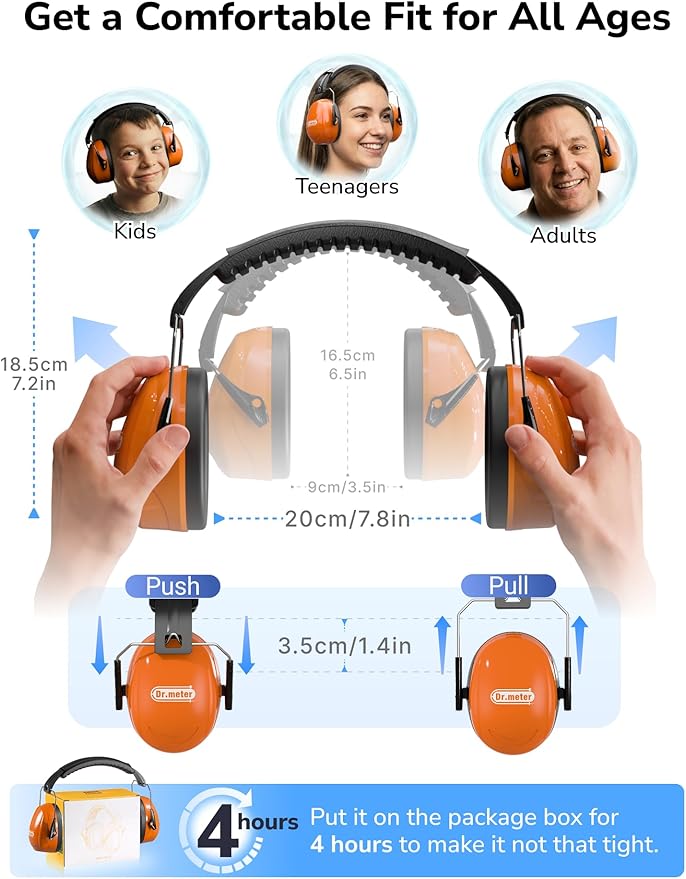 Dr.meter Noise Reduction Ear Muffs, Ear Protection Noise Cancelling Headphones - Image 8