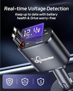 Retractable Car Charger, Super Fast USB Car iPhone Charger, Gifts - Image 2