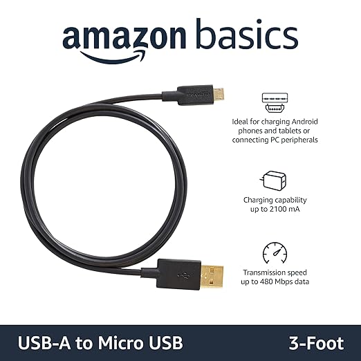 Amazon Basics 3-Pack USB-A to Micro USB Charging Cable, 480Mbps Transfer Speed - Image 2