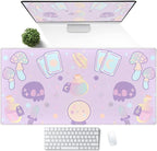 Kawaii Purple Desk Mat, Cute Witchy Elements Mouse Pad, Desk Pad Mystical Goth by DSKGSJH