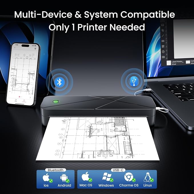 Portable Printers Wireless for Travel, Inkless Printer for Phone & Laptop - Image 3