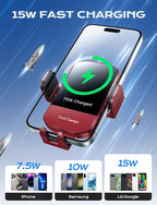 CHGeek Wireless Car Charger, 15W Fast Charging Auto Clamping Car Charger Phone - Image 3