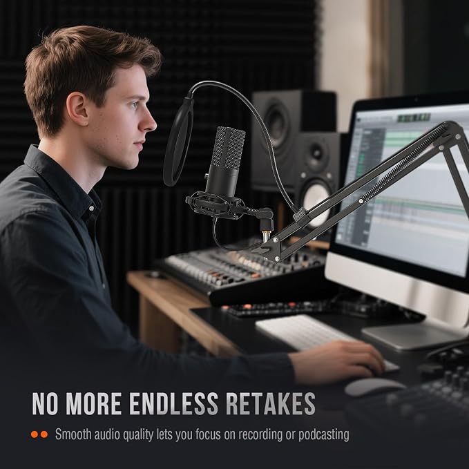 FIFINE Studio Condenser USB Microphone Computer PC Microphone Kit - Image 8