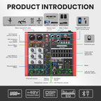 4 Channel Audio Interface DJ Mixer - Image 2