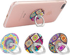 Bonoma Cell Phone Ring Holder Stand, 3 Pack Colorful Mandala 360 Rotation - Image 3
