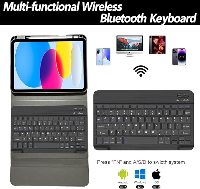 Keyboard Case for iPad 11th 10th Generation - Image 3