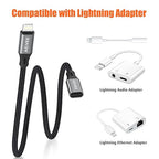AGVEE 2 Pack 1ft Lightning Extension Cable, Braided Female to Male Extender - Image 5