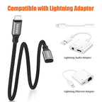 AGVEE 2 Pack 3.3ft Lightning Extension Cable, Braided Female to Male Extender - Image 5