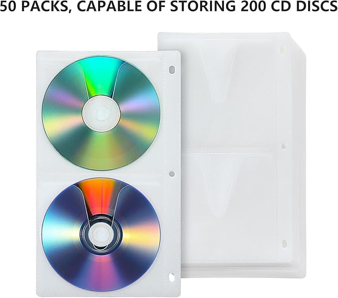200 Pcs CD DVD Sleeves 50 Pack - Image 3