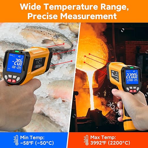 -58°F to 3992°F Infrared Thermometer IR Gun, High-Temp Digital Temperature Gun - Image 4