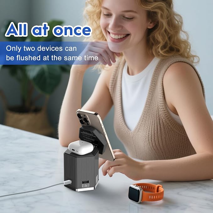 QFUP 5 in 1 Charging Station for Apple iPhone MagSafe Charger, Fast Wireless - Image 6