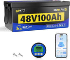 48V 100Ah Lithium Battery for Golf Cart, Built-in Bluetooth & 200A BMS & Mobile by Wattcycle