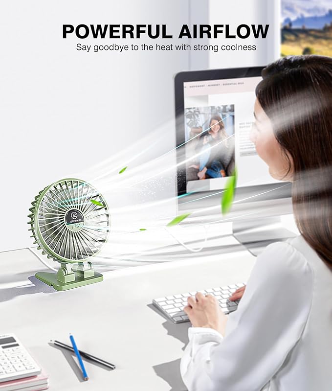 JZCreater USB Desk Fan, Mini Fan Portable, 3 Speeds Desktop Table Cooling Fans - Image 2