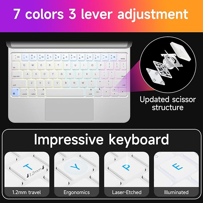 HOU Keyboard Case for iPad Air 11 inch 2025/2024&iPad Pro 11 Inch Gen 2022 - Image 6