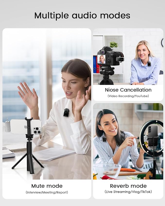 PQRQP 3 in 1 Mini Microphone for iPhone, Camera | 328ft Range & 18H Battery | - Image 8