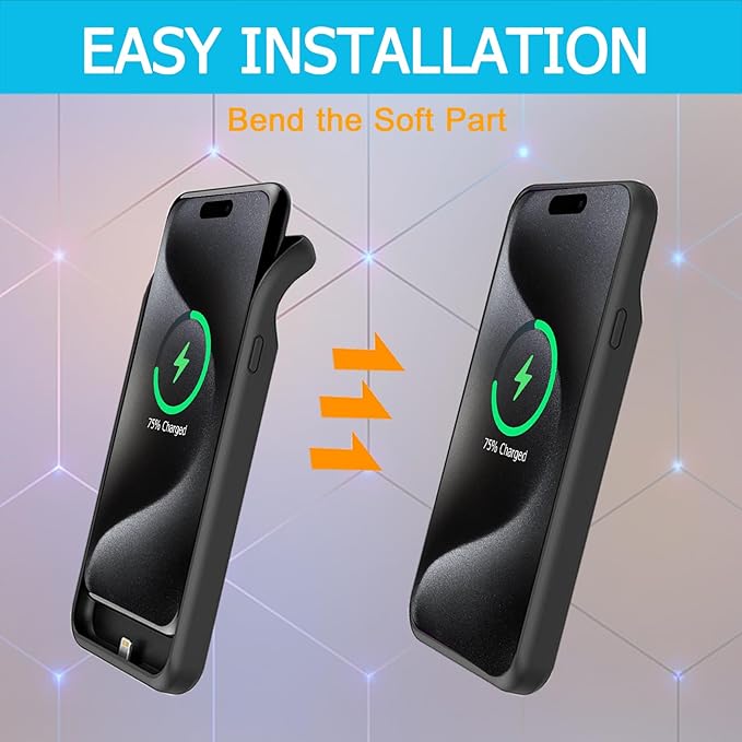 Battery Case for iPhone 15 Pro Max, Full Encircle 12000mAh Capacity - Image 3