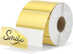 MUNBYN 2.25x1.25 Inch Gold Transparent Thermal Labels, Rectangle Fine Glitter by MUNBYN