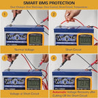WEIZE 12V 50Ah Lithium LiFePO4 Battery, Grade A Cells Built in BMS, 8000+ Deep - Image 3