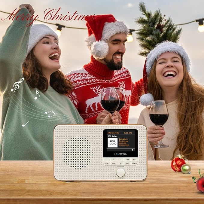 LEMEGA IR1 Portable WiFi Internet Radio, FM Digital Radio, Dual Alarms Clock - Image 8