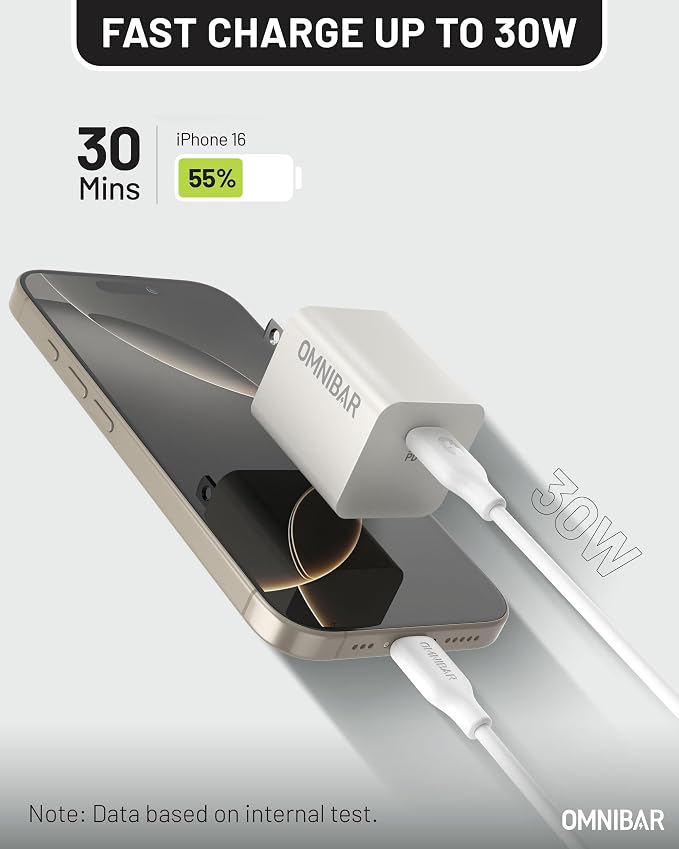 30W USB C Charger, GaN Fast Wall Charger Block, PD3.0 PPS USB-C Power Adapter - Image 2