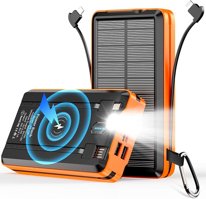 Solar Power Bank Portable Charger 52800mAh 5V/3A Fast Charging Battery Pack by AEECESTORE