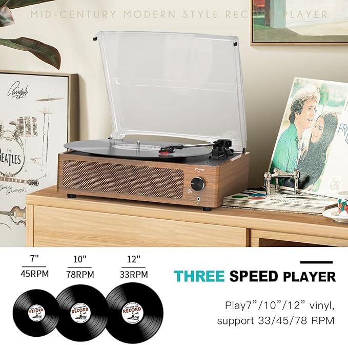 Retro Record Player for Vinyl - Image 4