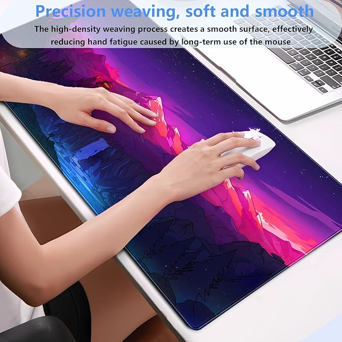 Purple Mouse Pad Pink Desk Mat Gaming Mousepad XXL Computer Pad 31.5 x 15.7 - Image 4