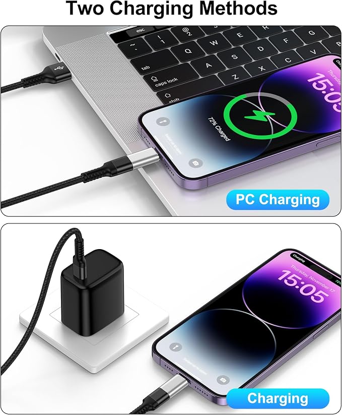 USB C to Lightning Adapter, 4 Pack Fast Charging Data Sync Lightning to USB - Image 5