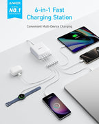 Anker Desktop Charger, Fast Charging USB C Charger, 112W Max 6-Port Charging - Image 2
