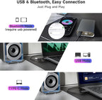SOULION 2.0 Computer Speakers, 10W USB-Powered Bluetooth Wired PC Speaker - Image 3