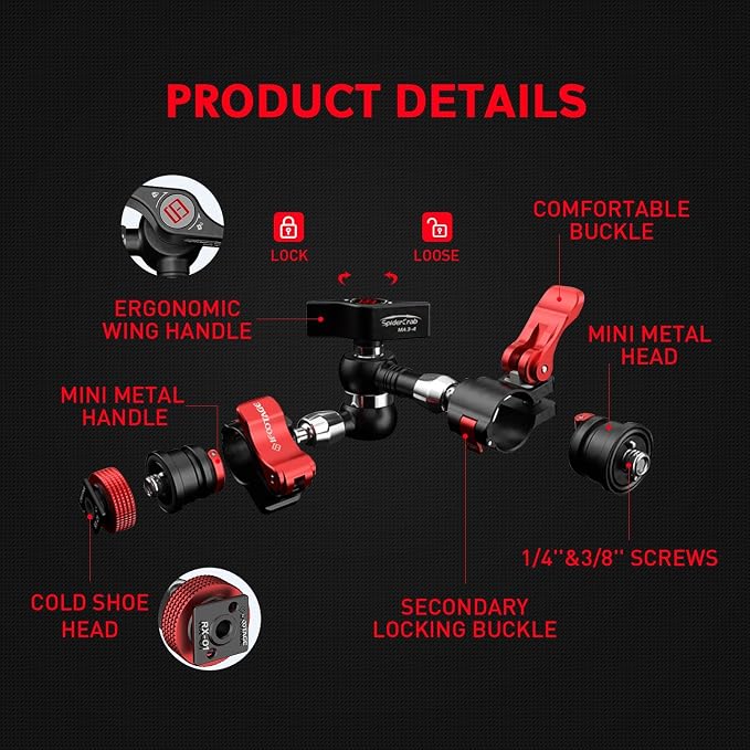 IFOOTAGE Magic Arm Clamp MA3-4, 7 Inches Adjustable Friction Power Articulating - Image 3