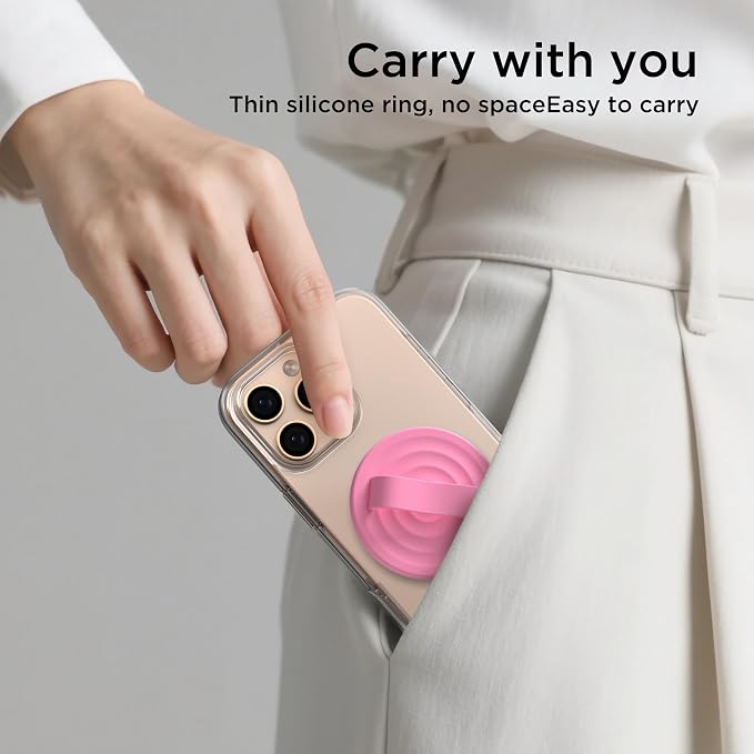 Magnetic Phone Ring Grip Holder, Silicone Finger Loop Grip, Compatible - Image 9