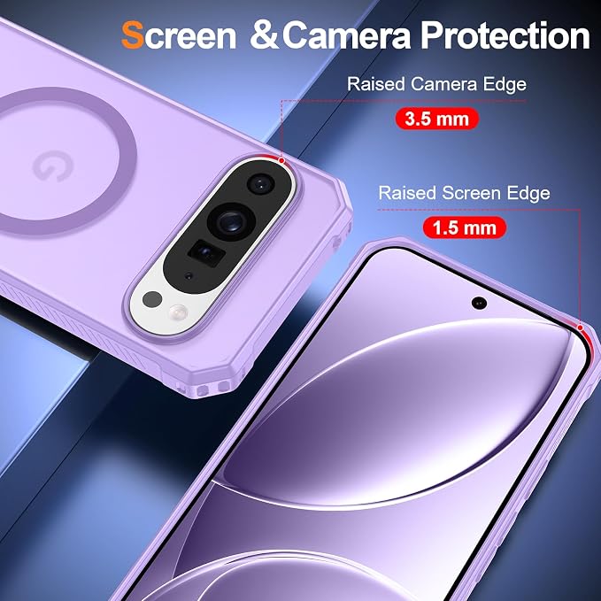 Magnetic for Google Pixel 9/Pixel 9 Pro Case, Shockproof Slim Translucent Matte - Image 3