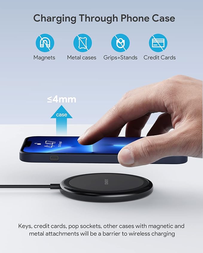 Wireless Charger, 15W Max Fast Wireless Charging Pad 2-Pack Compatible - Image 5