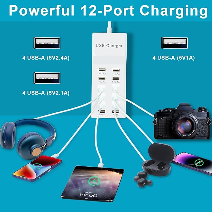 Multiple USB Charger Station 12 multiport Charger Station Hub - Image 4