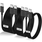 3-Pack Black 60W USB C to USB C Cable, Type C Fast Charging Cable by LOFPYE