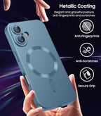 Magnetic for iPhone 16 Plus Case Slim Soft Silicone Bumper Shockproof Metallic - Image 6