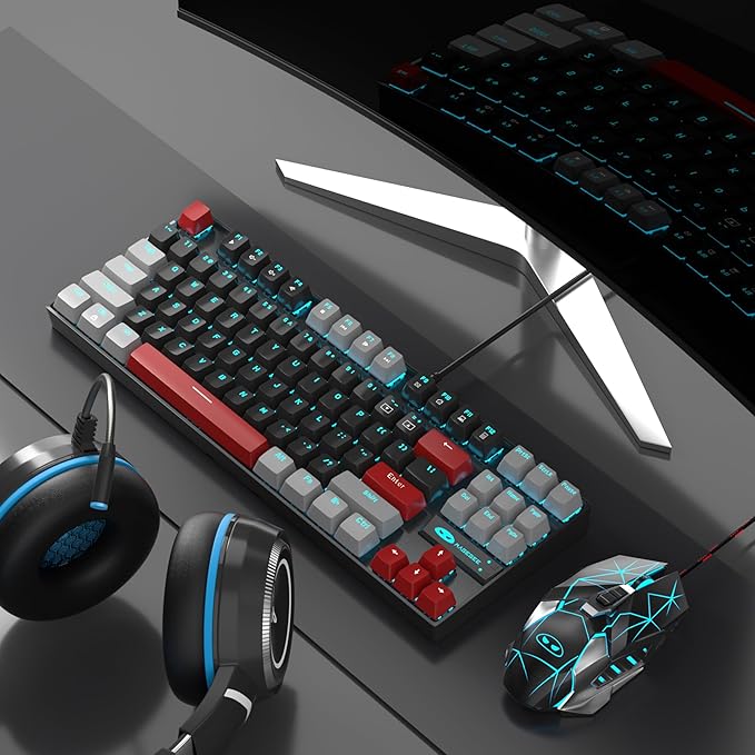 MageGee 75% Mechanical Gaming Keyboard, LED Blue Backlit, 87 Keys Compact TKL - Image 8