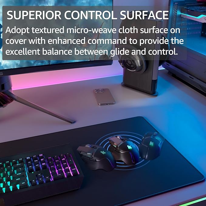 KTRIO Large Gaming Mouse Pad Desk Mat, Superior Micro-Weave Cloth - Image 2