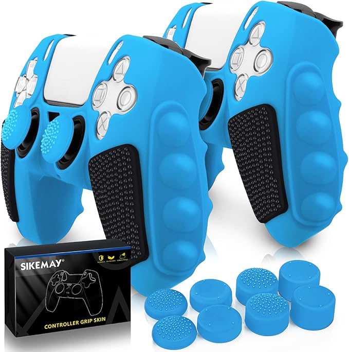 SIKEMAY Anti-Slip PS5 Controller Skin, Soft Thicken Non-Slip Studded Silicone by SIKEMAY