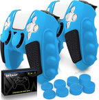SIKEMAY Anti-Slip PS5 Controller Skin, Soft Thicken Non-Slip Studded Silicone by SIKEMAY