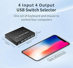 USB 3.0 Switch 4 Computers 3 Computers Keyboard Mouse, 4 Port USB Switcher - Image 6